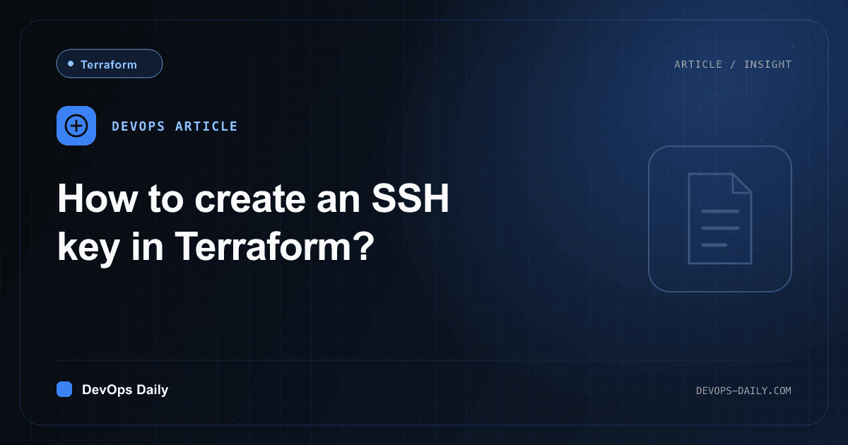 How to create an SSH key in Terraform?